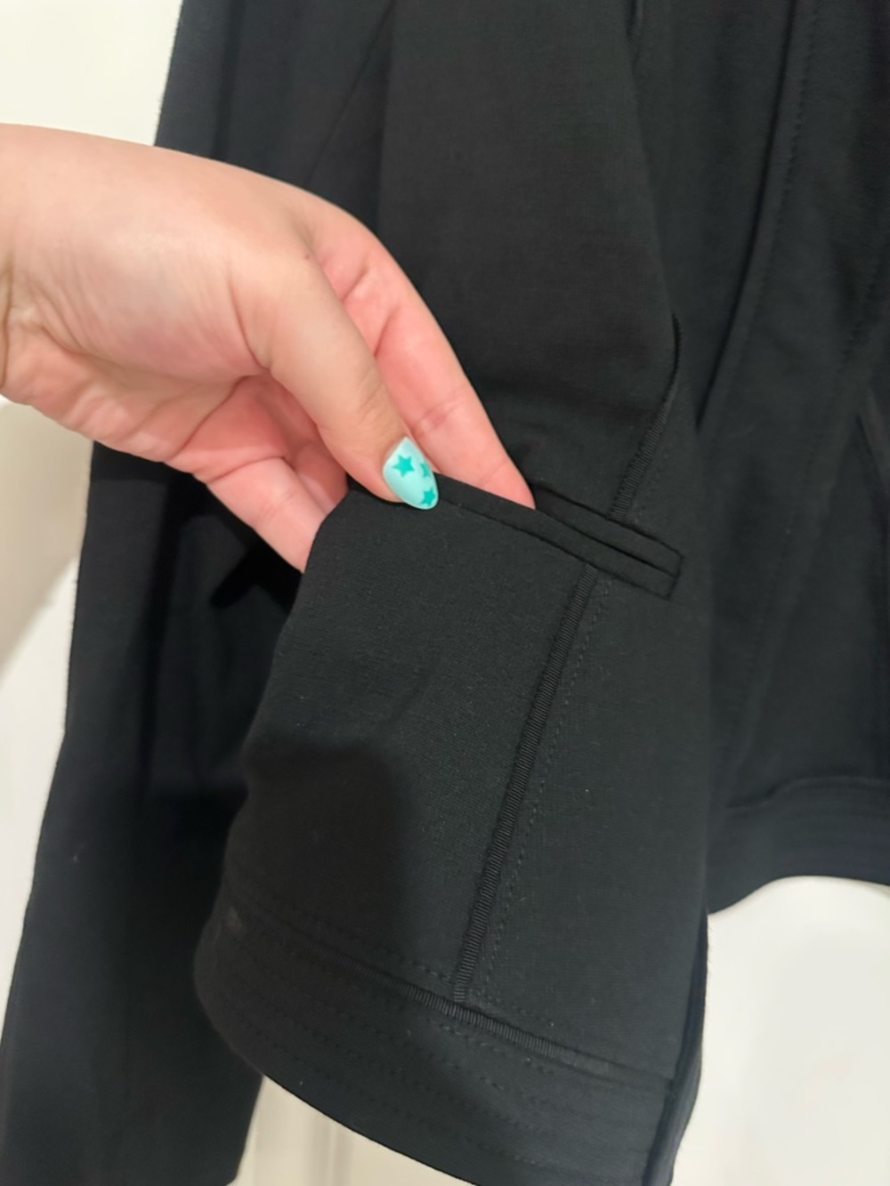 White House Black Market Black Open-Front Blazer with Stud Detailing - Picture 4 of 7